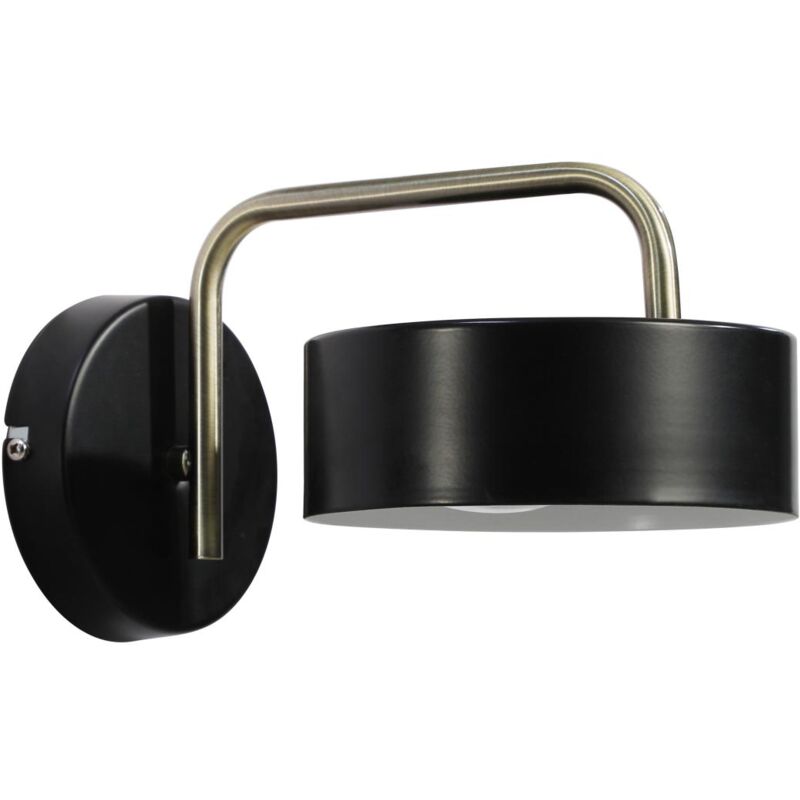 Vente-unique - Applique murale style vintage en métal - L.24 x h. 14.5 cm - Noir et or - otilie