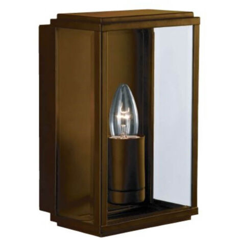 Applique murale suspendue, verre acier inoxydable, brun rouille martelé, 1x E27, hauteur = 25cm