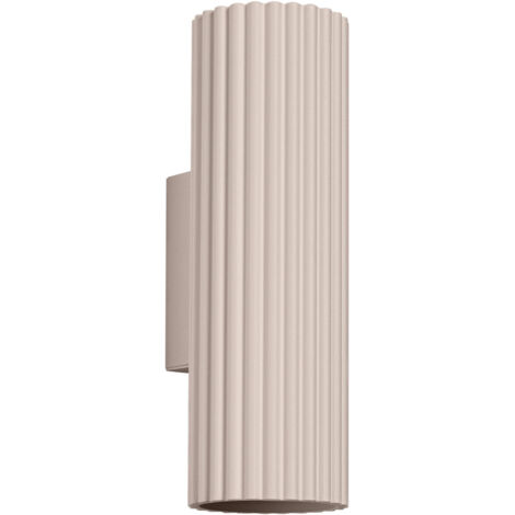 Applique murale taupe moderne, tube ondulé, 20 cm, haut et bas, 2 ampoules GU10 10 W KARBON, Sollux Lighting