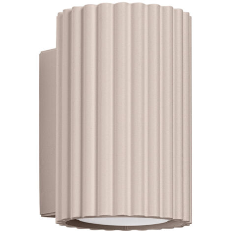 Applique murale taupe rainurée 10 cm GU10 haut/bas design