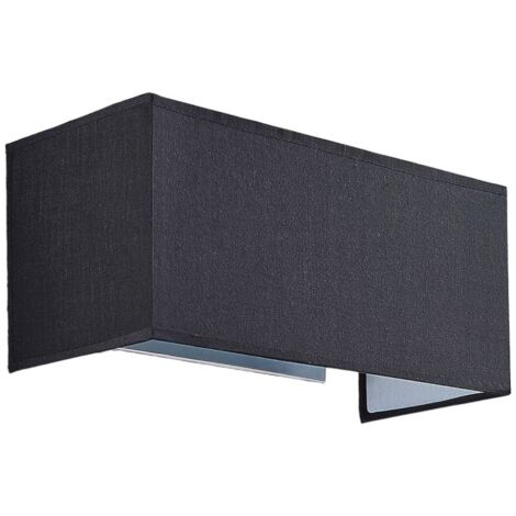 Applique Murale Tissu à intensité variable 'Adea' en textile pour chambre à coucher - noir, chromé