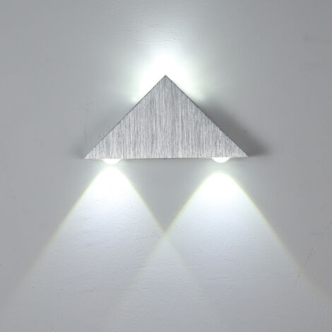 Applique murale triangulaire LED, éclairage d'ambiance pour couloir, spot (3W, lumière blanche)