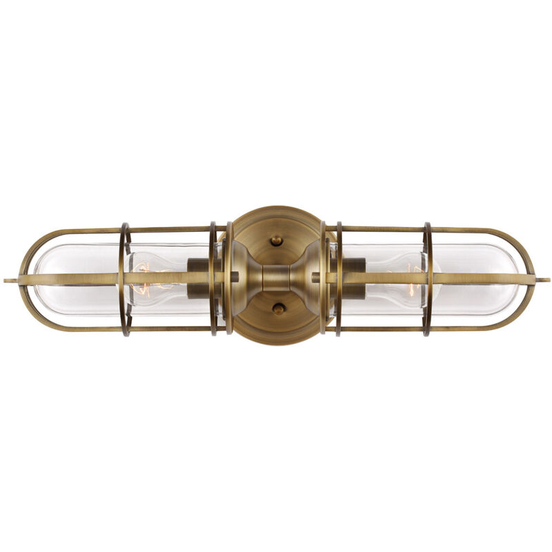 Elstead - Urban Restoration Feiss 2 Light Wandleuchte Dark Antik Messing Ip44