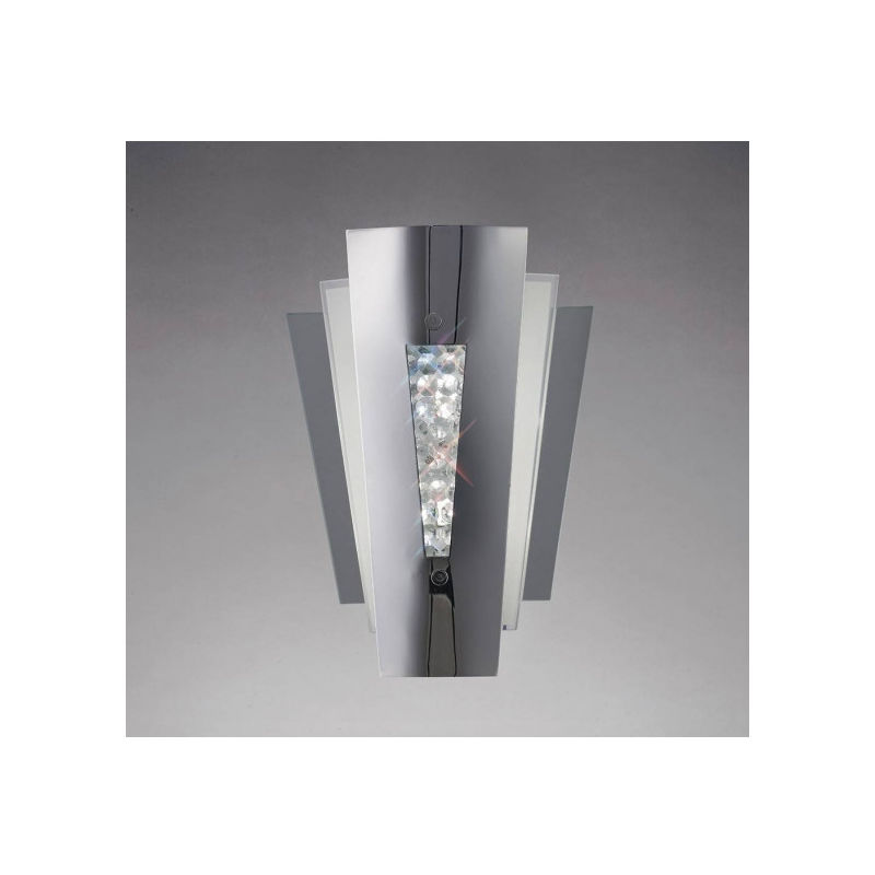 Diyas - Applique murale Vega 2 Ampoules Stainless Steel/cristal - Chrome