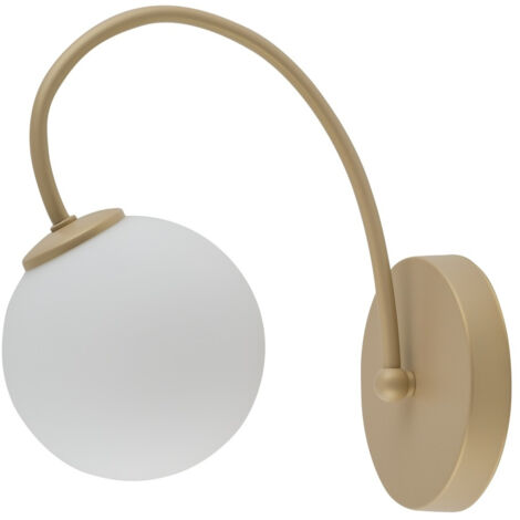 Applique murale Velvet laiton beige globe blanc G9