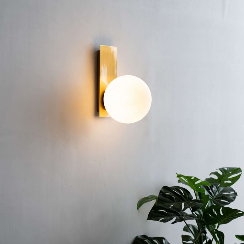 Applique murale verre blanc et métal laiton - Oromia