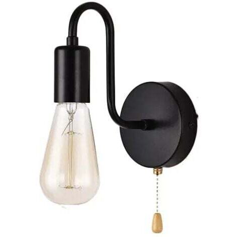 Applique Murale Vintage E27 Douille Standard Appliques Murale Interieur Industrielle RéTro MéTal Lampe Avec Interrupteur Pour Salon Chambre à Cou