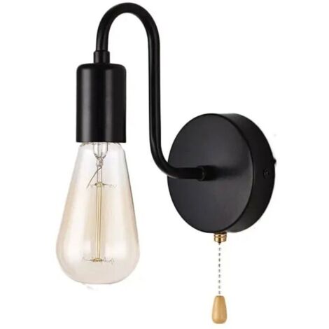 Applique Murale Vintage E27 Douille Standard Appliques Murale Interieur Industrielle RéTro MéTal Lampe Avec Interrupteur Pour Salon Chambre à Cou