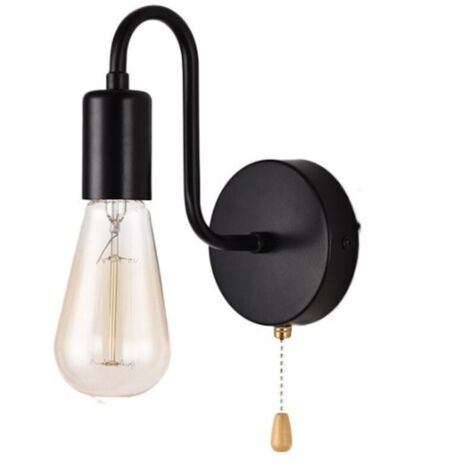 Applique Murale Vintage E27 Douille Standard Appliques Murale Interieur Industrielle RéTro MéTal Lampe Avec Interrupteur Pour Salon Chambre à Cou