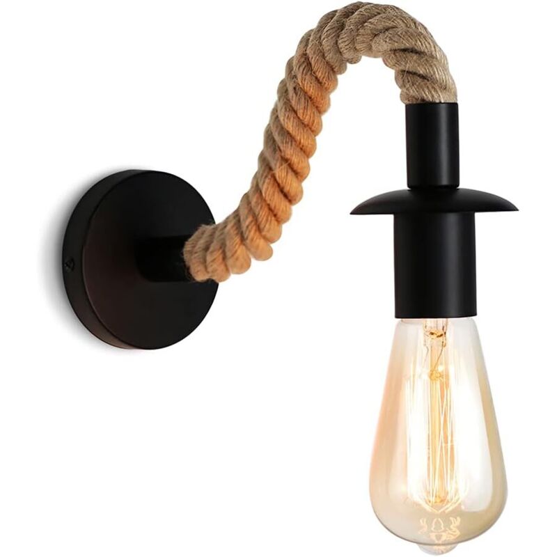 Applique murale Vintage en corde de chanvre applique murale industrielle idéal pour un Loft un couloir ou une chambre à coucher E27 luminaire ,220V