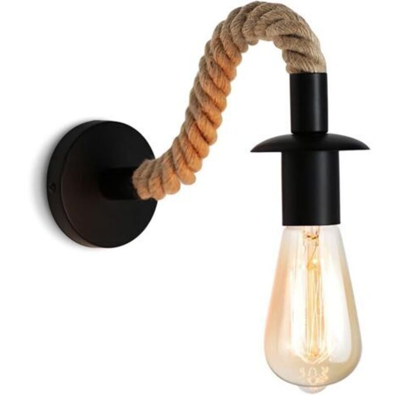 Applique murale Vintage en corde de chanvre applique murale industrielle idéal pour un Loft un couloir ou une chambre à coucher E27 luminaire
