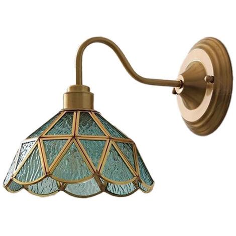Applique murale vintage en verre, Lampe murale avec douille E27 – Facile à installer – Idéale pour chevet, chambre, couloir, passage,ampoule non comprise
