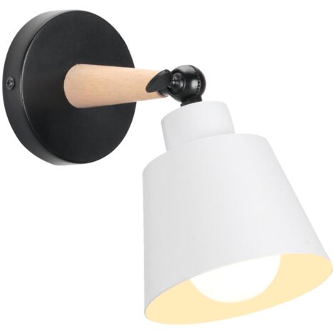 Applique Murale Vintage Industrielle Plafonnier Luminaire E27 en Métal Réglable Lampe Murale Interieur Rétro pour Chambre Cuisine Restaurant (pas d'interrupteur-1pcs, Blanc)