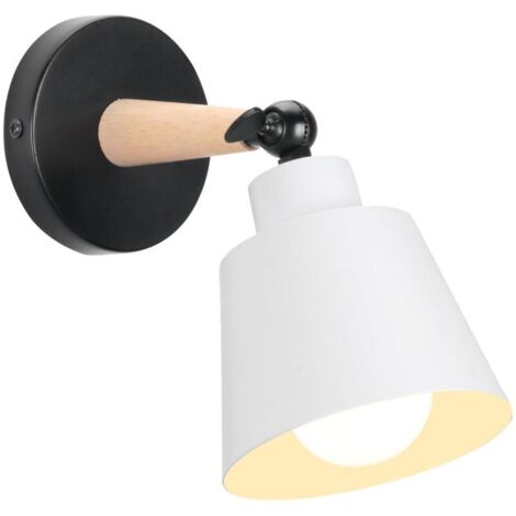 Applique Murale Vintage Industrielle Plafonnier Luminaire E27 en Métal Réglable Lampe Murale Interieur Rétro pour Chambre Cuisine Restaurant (pas d'interrupteur-1pcs, Blanc)