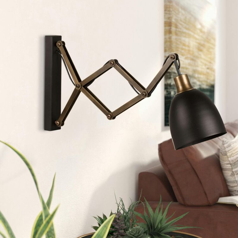 Applique murale vintage noire, accordéon métal vieilli SILE Applique murale vintage noire, accordéon métal vieilli SILE