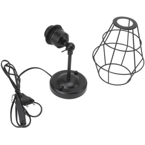 Applique Murale Vintage Style Industriel - Lampe Cage E27 E26 avec Interrupteur et Prise UE 100‑240V pour Salon Chambre