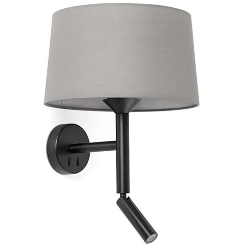 Applique murale WINDSOR avec lecteur noir/gris 20223-129