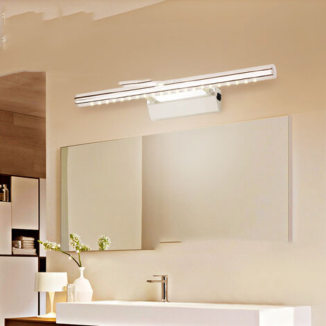 lumière de maquillage acier inoxydable angle réglable LED lampe pour mirroir salle de bain 40cm 6W 600lm Elekin applique LED IP44 imperméable 3200K 6500K 