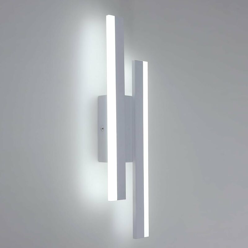 Image of Goeco - Applique murali led Moderno Forma della linea Lampada da Parete Bianco Freddo 6000K Per camere da letto, soggiorni, corridoi e disimpegni