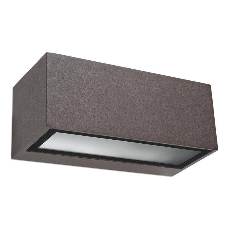 Nemesis Aluminium - Applique murale extérieure à 1 ampoule marron IP54, E27 - Leds-c4