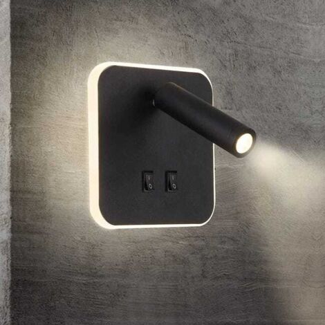 Applique nera, applique a LED regolabile, lampada da lettura da comodino, applique girevole, applique decorativa per soggiorno e camera da letto.