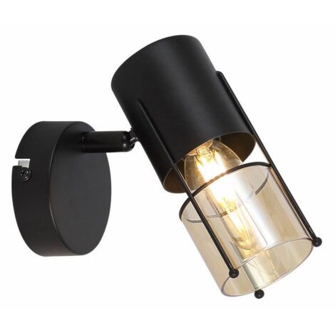 Applique nera industriale Scottie 1xE14 40W Reality