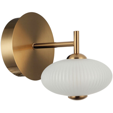 Applique NICO Italux oro rigato vetro bianco LED 5W