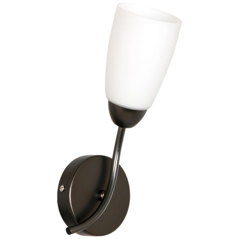 Applique Noguera, Métal, Verre, Gris, 10x17x28 cm