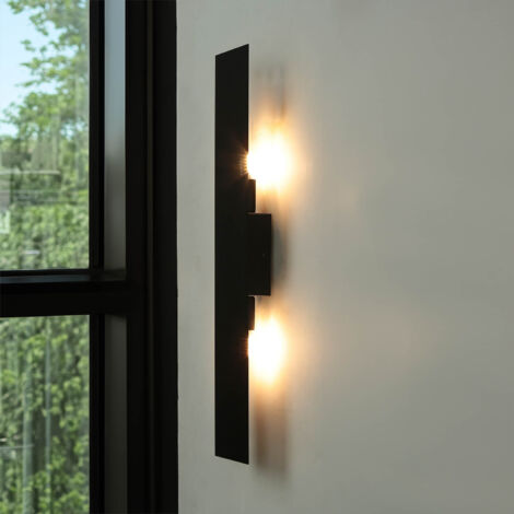 Applique Noir Moderne Métal long 50 cm plat rectangulaire Lampe murale