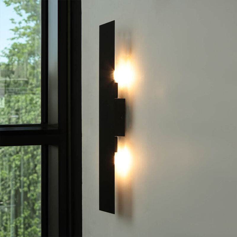 Licht-erlebnisse - Applique Noir Moderne Métal long 50 cm plat rectangulaire Lampe murale Licht-erlebnisse - Applique Noir Moderne Métal long 50 cm plat rectangulaire Lampe murale