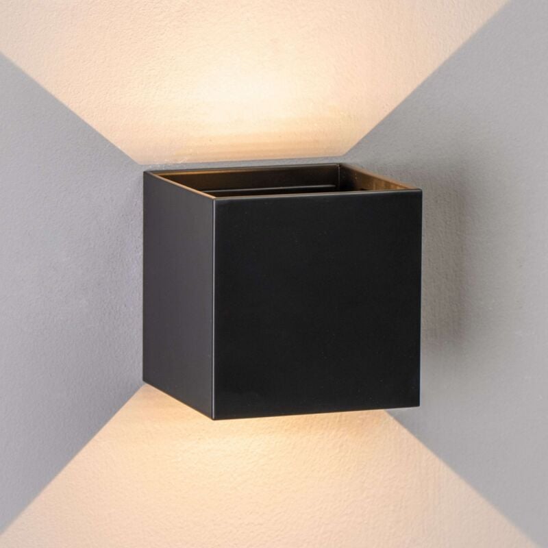 Applique noire à led extérieur compatible variateur - Cubic