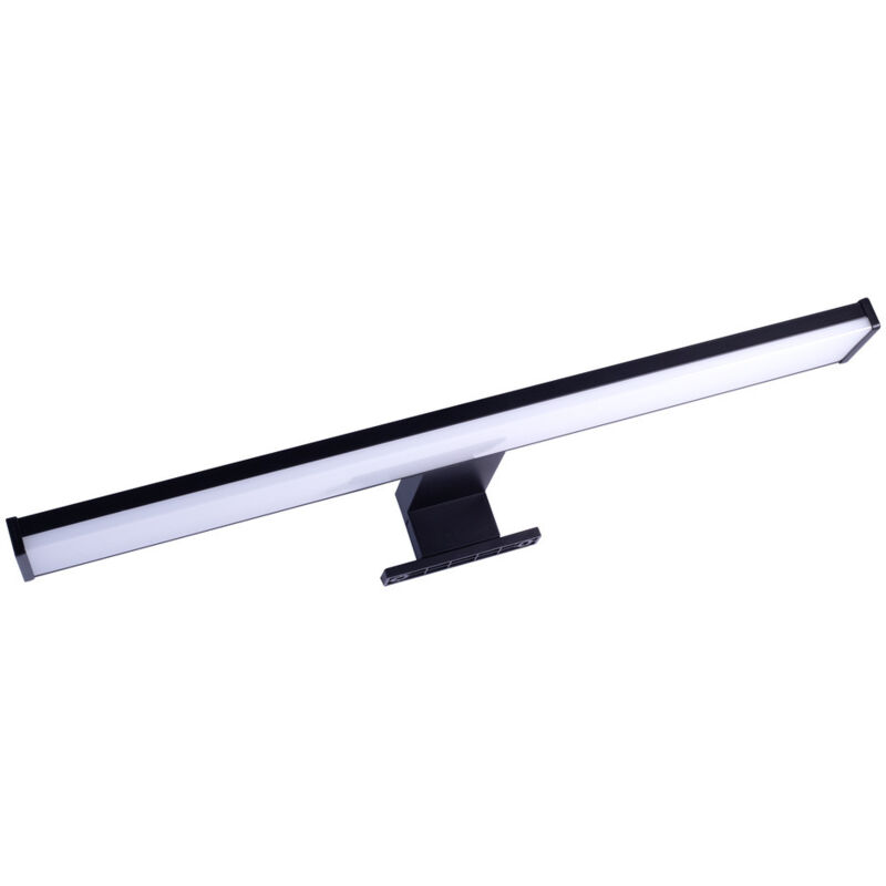 Tibelec - Applique miroir led noir 40cm, 8W, 650 lm, IP44, 4000K, 3 types de fixation, bornier intégré, garantie 5 ans