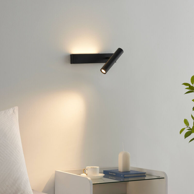 Kosilum - Applique noire tête de lit liseuse droite - Lodvi