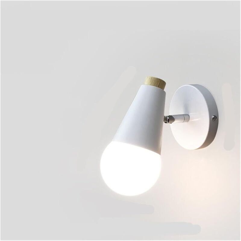 Applique Nordique Chambre Lampe de Chevet Macaron Moderne Minimaliste Salon Fond décoration Murale Lampe,Blanc (sans source lumineuse)