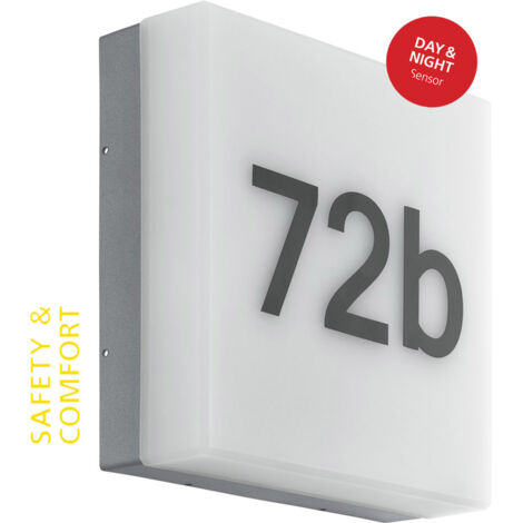 Applique Numero Civico Esterna Cornale Policarbonato Grigio E Bianco Led