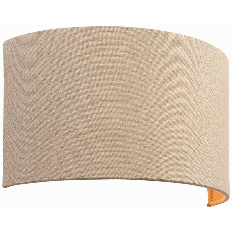 Obi - 1 Applique Murale Lumineuse Up & Down Tissu Lin Naturel, Coton, E27 - Endon