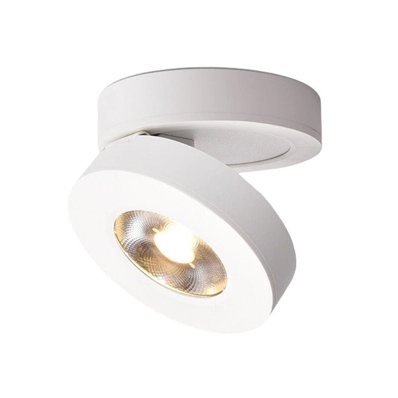 Image of Applique orientabile 1 led cob moderno 7 watt lampada da muro parete soffitto bianco luce calda 3000k