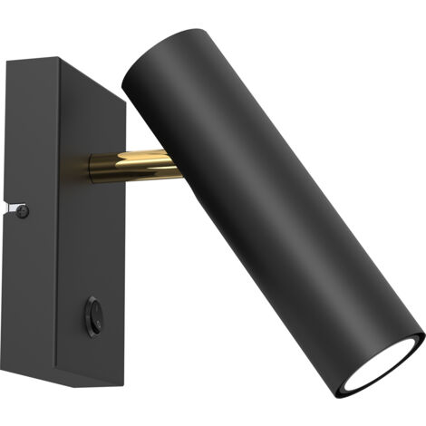 Applique orientabile nero-oro con interruttore GU10 8W