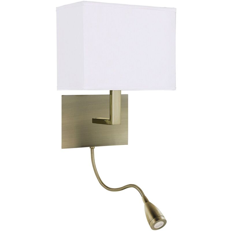 Applique Contemporanea Hotel Acciaio Ottone Tessuto 1 Luce E27