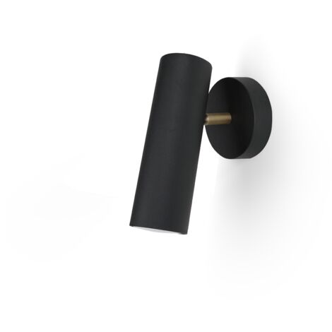 Applique orientable MILÁN noir sablé avec culot GU10