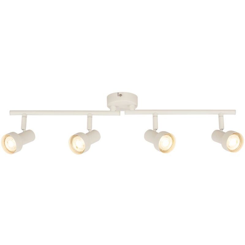 BRILONER Off-white 4 Light Adjustable Metal Ceiling Spotlight for GU10 Bulbs in White