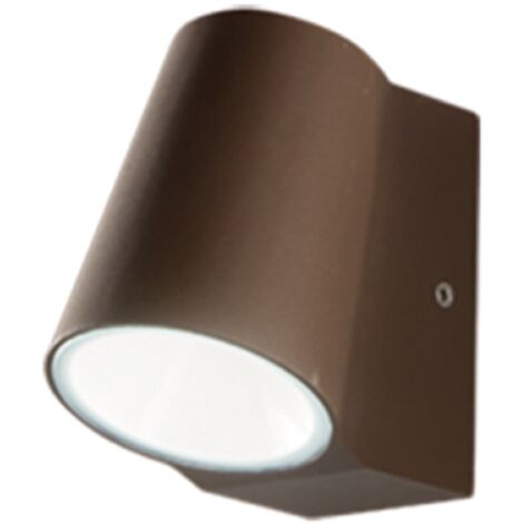 Applique OWEN per esterni LED in alluminio Marrone e diffusore in vetro 8x12 cm