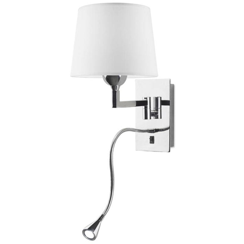 Aplique led Oxford 1 Blanco Cálido 3000K, Acabado Cromo con Pantalla Elegante