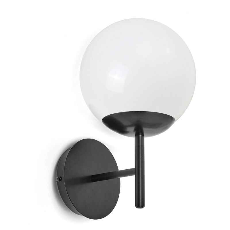 Applique oxy E27 40W Cristal opalisé Noir