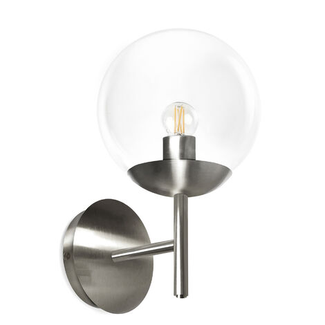 Applique OXY E27 40W Verre transparent Chromé