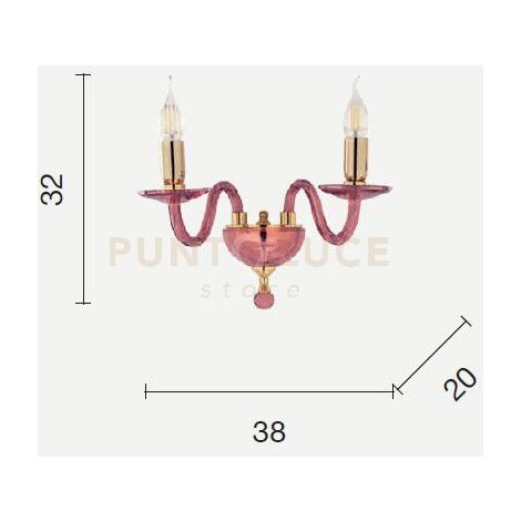 APPLIQUE  PAGANINI BIANCO CROMO 2 LUCI ATTACCO E14 H.32CM