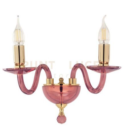APPLIQUE  PAGANINI BORGOGNA ORO 2 LUCIATTACCO E14 H.32CM