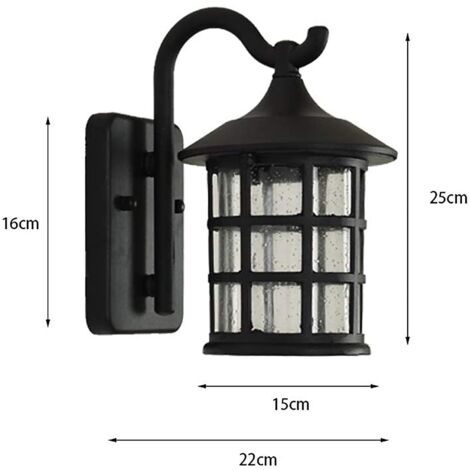 Applique Pared Exterior, Linterna Lampara Pared Lampara Impermeable De Aluminio Y Vidrio Jardin Retro Luces Exterior DecoracióN RúStica E27 Lamparas Para Puerta De Casa Garaje Porche Patio