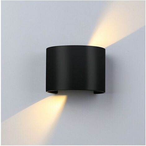 Applique parete 10W IP55 curvo nero luce led regolabile 6500k 3000k UP & DOWN  calda 3000k