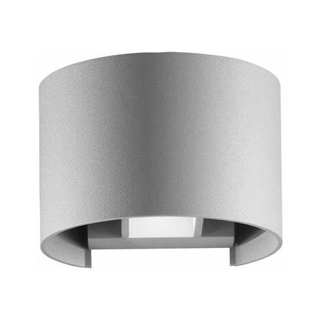 Applique parete 12w IP55 curvo grigio luce led regolabile 6500k 3000k UP & DOWN  fredda bianca 6500k